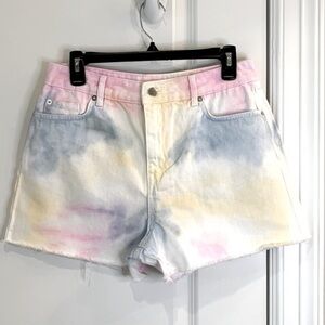 Francesca’s Collection gb Fashion Pastel Tie Dye Denim Shorts Size 28